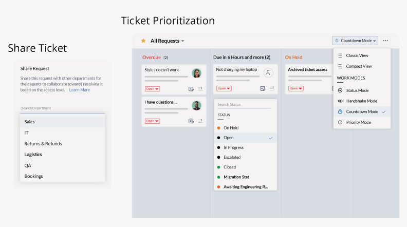 Managing the support process in Zoho Desk
